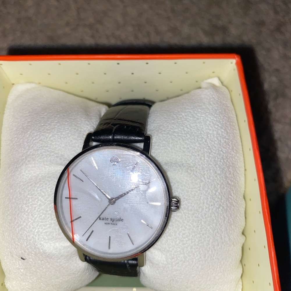 Kate spade black leather band watch